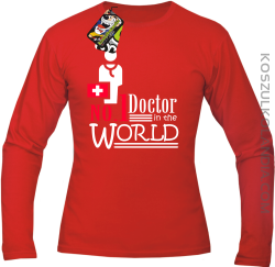 No1 Doctor in the world - Longsleeve męski czerwony 