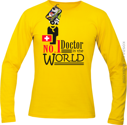 No1 Doctor in the world - Longsleeve męski żółty 