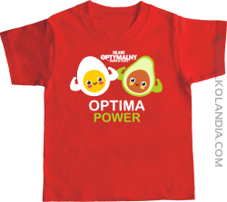 Optima Power Jajko i Avocado - koszulka dziecięca czerwona