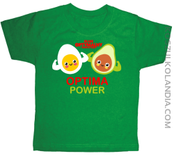 Optima Power Jajko i Avocado - koszulka dziecięca zielona