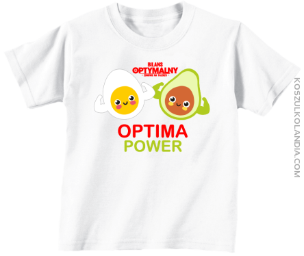 Optima Power Jajko i Avocado - koszulka dziecięca biała