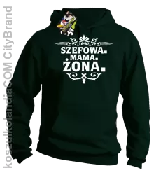 Szefowa Mama Żona - Bluza męska z kapturem butelkowa 