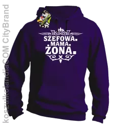 Szefowa Mama Żona - Bluza męska z kapturem fiolet 