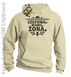 Szefowa Mama Żona - Bluza męska z kapturem beżowa 