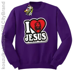 I love Jesus StickStyle - Bluza STANDARD - Fioletowy