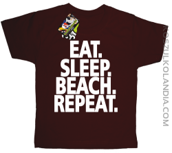 Eat Sleep Beach Repeat - Koszulka dziecięca brązowa 