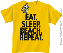 Eat Sleep Beach Repeat - Koszulka dziecięca żółta 