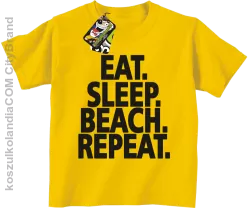 Eat Sleep Beach Repeat - Koszulka dziecięca żółta 