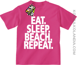 Eat Sleep Beach Repeat - Koszulka dziecięca fuchsia 