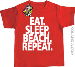 Eat Sleep Beach Repeat - Koszulka dziecięca czerwona 