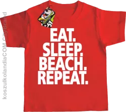 Eat Sleep Beach Repeat - Koszulka dziecięca czerwona 