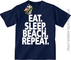Eat Sleep Beach Repeat - Koszulka dziecięca granatowa
