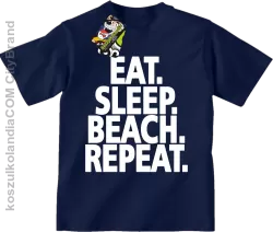 Eat Sleep Beach Repeat - Koszulka dziecięca granatowa