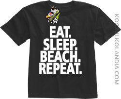 Eat Sleep Beach Repeat - Koszulka dziecięca czarna