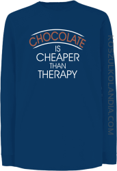 Chocolate is cheaper than therapy - Longsleeve dziecięcy niebieska 