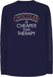 Chocolate is cheaper than therapy - Longsleeve dziecięcy granat