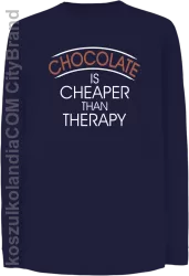 Chocolate is cheaper than therapy - Longsleeve dziecięcy granat