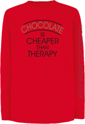 Chocolate is cheaper than therapy - Longsleeve dziecięcy czerwony