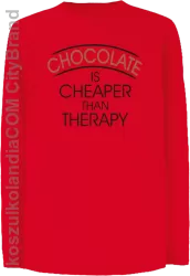 Chocolate is cheaper than therapy - Longsleeve dziecięcy czerwony