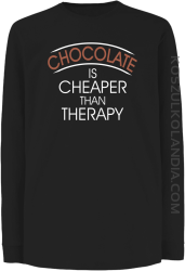 Chocolate is cheaper than therapy - Longsleeve dziecięcy czarny 