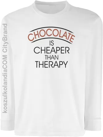 Chocolate is cheaper than therapy - Longsleeve dziecięcy biały 