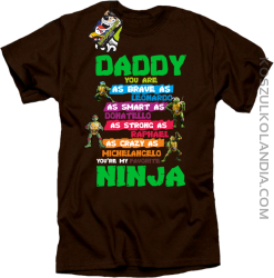 Daddy you are as brave as Leonardo Ninja Turtles - Koszulka męska czarna 