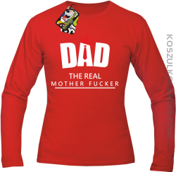 Dad The Real Mother fucker -Longsleeve męski czerwony