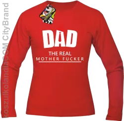 Dad The Real Mother fucker -Longsleeve męski czerwony