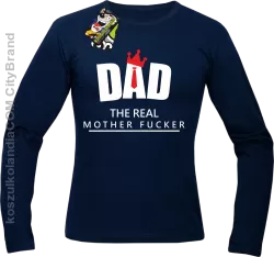 Dad The Real Mother fucker -Longsleeve męski granatowy