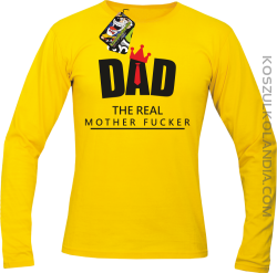 Dad The Real Mother fucker -Longsleeve męski żółty