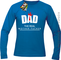 Dad The Real Mother fucker -Longsleeve męski niebieski