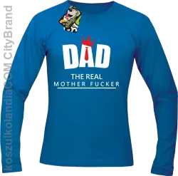 Dad The Real Mother fucker -Longsleeve męski niebieski