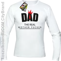 Dad The Real Mother fucker -Longsleeve męski biały