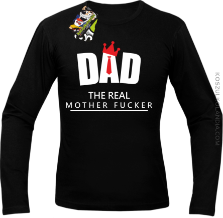 Dad The Real Mother fucker -Longsleeve męski czarny
