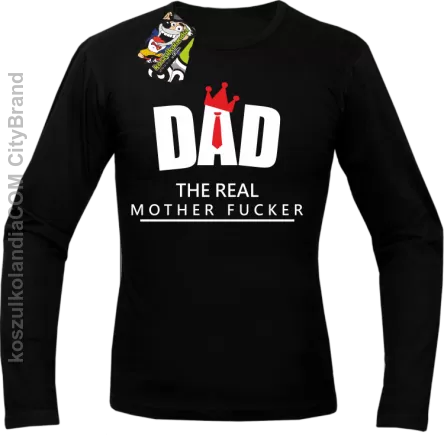 Dad The Real Mother fucker -Longsleeve męski czarny