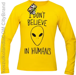 Cosmic Face I dont believe in humans - Longsleeve męski żółty 