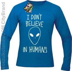 Cosmic Face I dont believe in humans - Longsleeve męski niebieski 