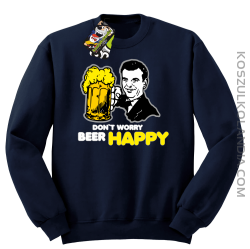 DON'T WORRY BEER HAPPY - Bluza STANDARD granat