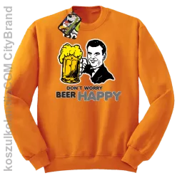 DON'T WORRY BEER HAPPY - Bluza STANDARD pomarańcz