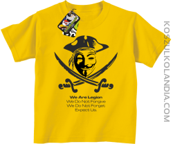 Anonymous We are Legion We Do Not Forget We Do Not Forgive Expect Us -  Koszulka dziecięca  żółta 