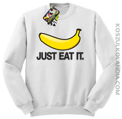 JUST EAT IT Banana - Bluza męska standard bez kaptura biała 