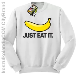 JUST EAT IT Banana - Bluza męska standard bez kaptura biała 