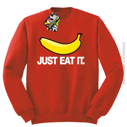 JUST EAT IT Banana - Bluza męska standard bez kaptura czerwona 