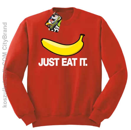 JUST EAT IT Banana - Bluza męska standard bez kaptura czerwona 