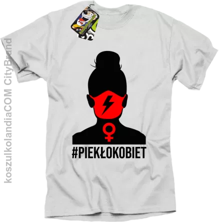 Piekło Kobiet, kobieta w maseczce - t-shirt męski biały