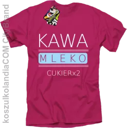 Kawa Mleko Cukier x 2 - Koszulka męska fuchsia 