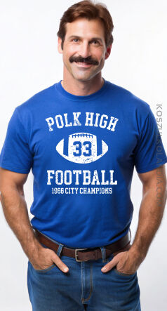 POLK HIGH 33 Football 1966 City Champion Bundy  Standard Destructed - koszulka męska z nadrukiem