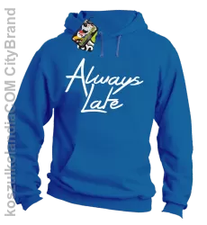 Always Late-Bluza męska z kapturem niebieska