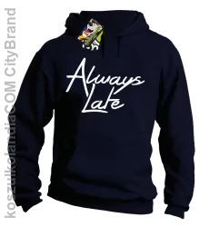 Always Late-Bluza męska z kapturem granatowa