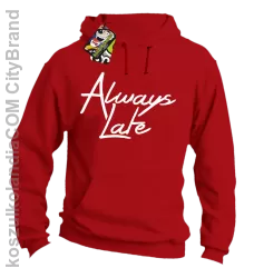 Always Late-Bluza męska z kapturem czerwona